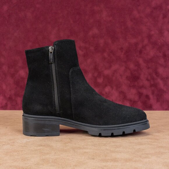 La Canadienne Women Klara Black Suede Waterproof Zip Platform Ankle Boots sz 8 - Picture 8 of 8